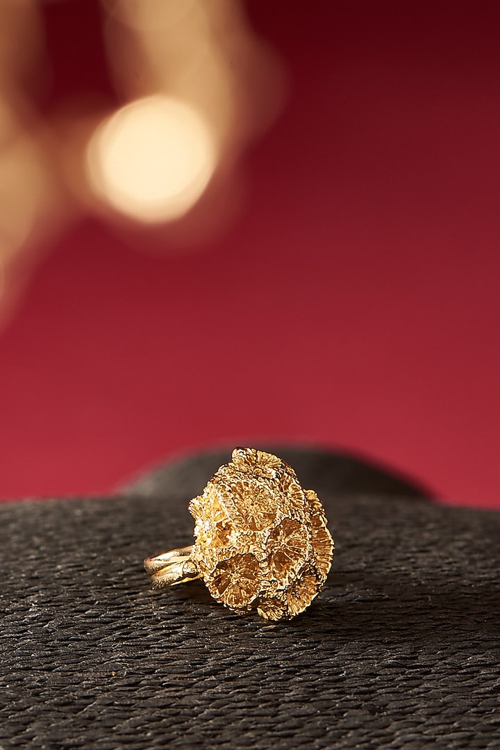 Gold Finish Handcrafted Ring by Studio Metallurgy at Pernia's Pop Up Shop