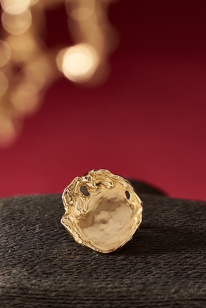 Gold Finish Handcrafted Ring by Studio Metallurgy at Pernia's Pop Up Shop
