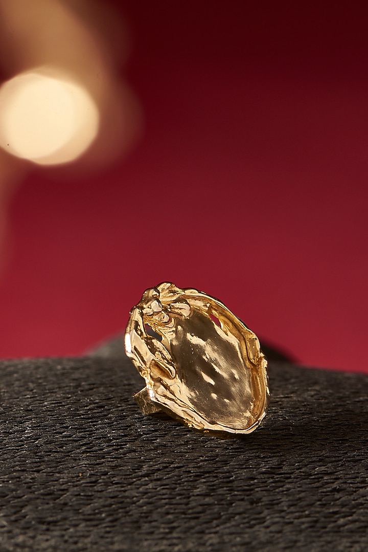 Gold Finish Handcrafted Ring by Studio Metallurgy at Pernia's Pop Up Shop