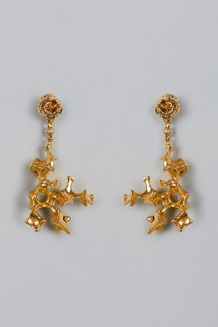 Gold Finish Regina Rock Earrings by Studio Metallurgy at Pernia's Pop Up Shop