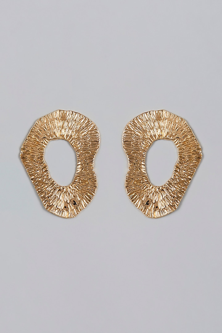 Gold Finish Amoeba Earrings by Studio Metallurgy at Pernia's Pop Up Shop