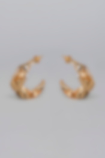 Gold Finish Handcrafted Hoop Earrings by Studio Metallurgy