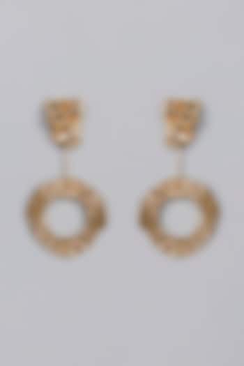 Gold Finish Halo Hoop Earrings by Studio Metallurgy