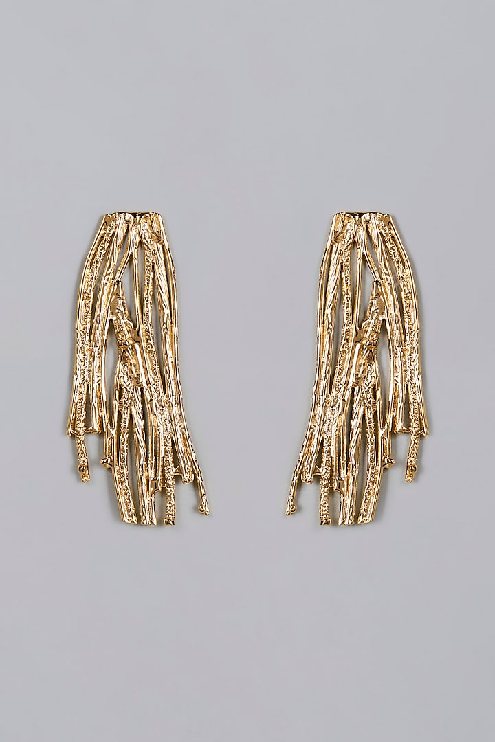 Gold Finish Midi Cascade Earrings by Studio Metallurgy