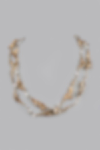 Gold Finish Handcrafted Necklace by Studio Metallurgy at Pernia's Pop Up Shop