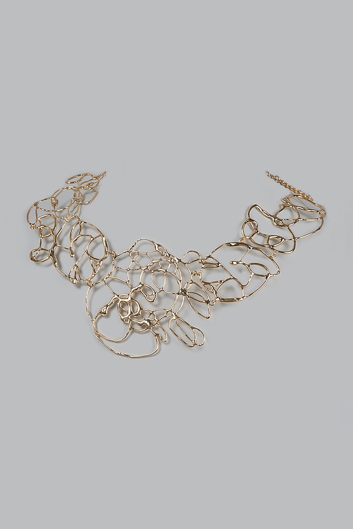 Gold Finish Jackson Pullock Necklace by Studio Metallurgy