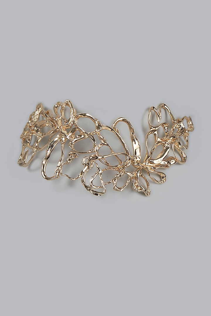 Gold Finish Frida Kahlo Choker Necklace by Studio Metallurgy