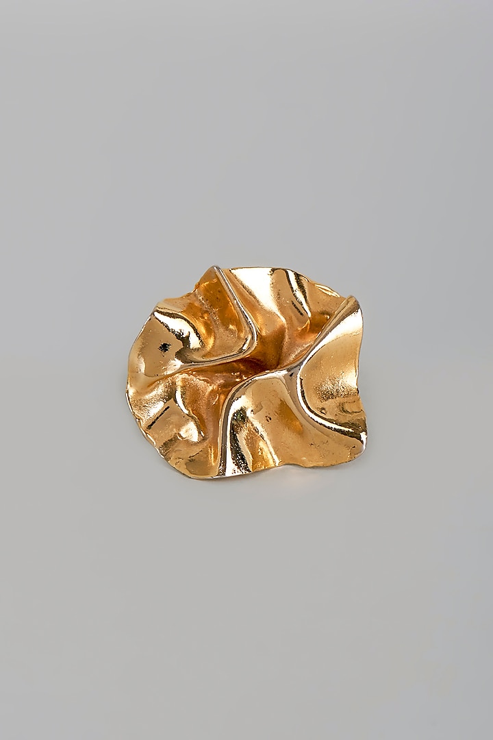 Gold Finish Floral Ring by Studio Metallurgy