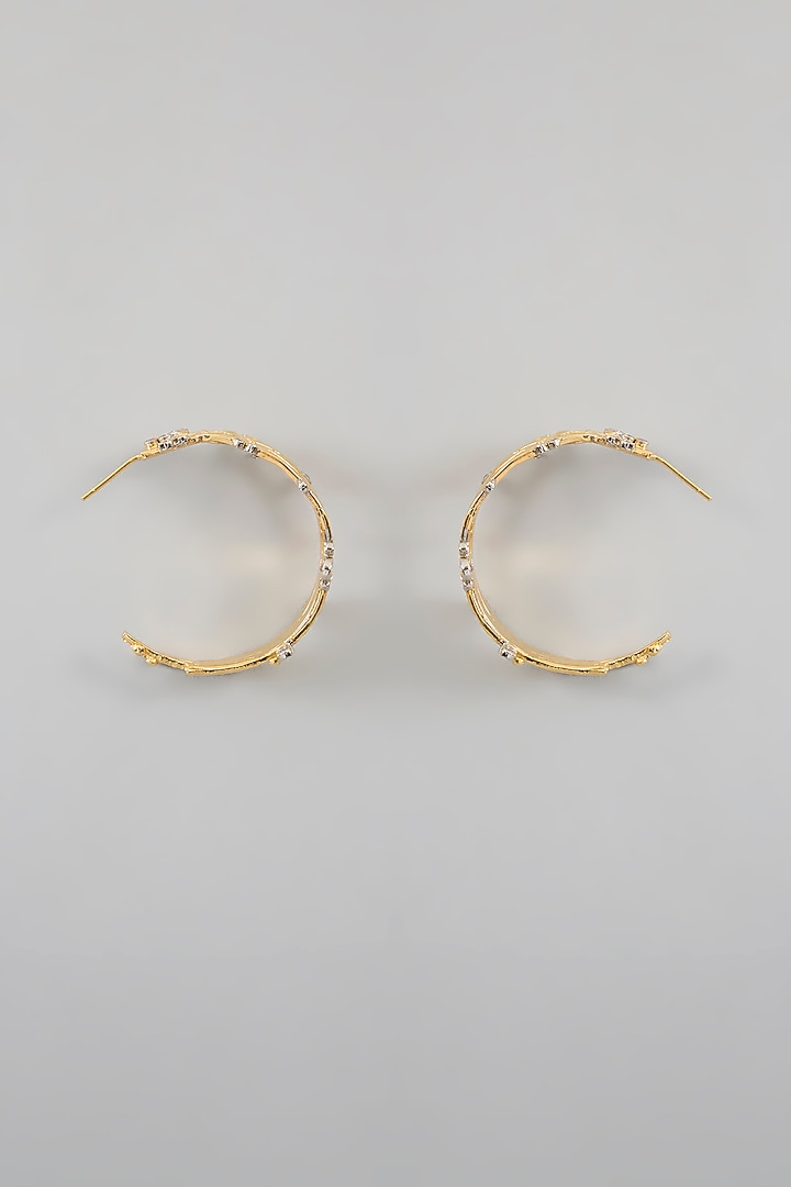 Gold Finish Brass Earrings by Studio Metallurgy at Pernia's Pop Up Shop