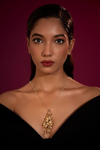 Gold Finish Brass Pendant Necklace by Studio Metallurgy