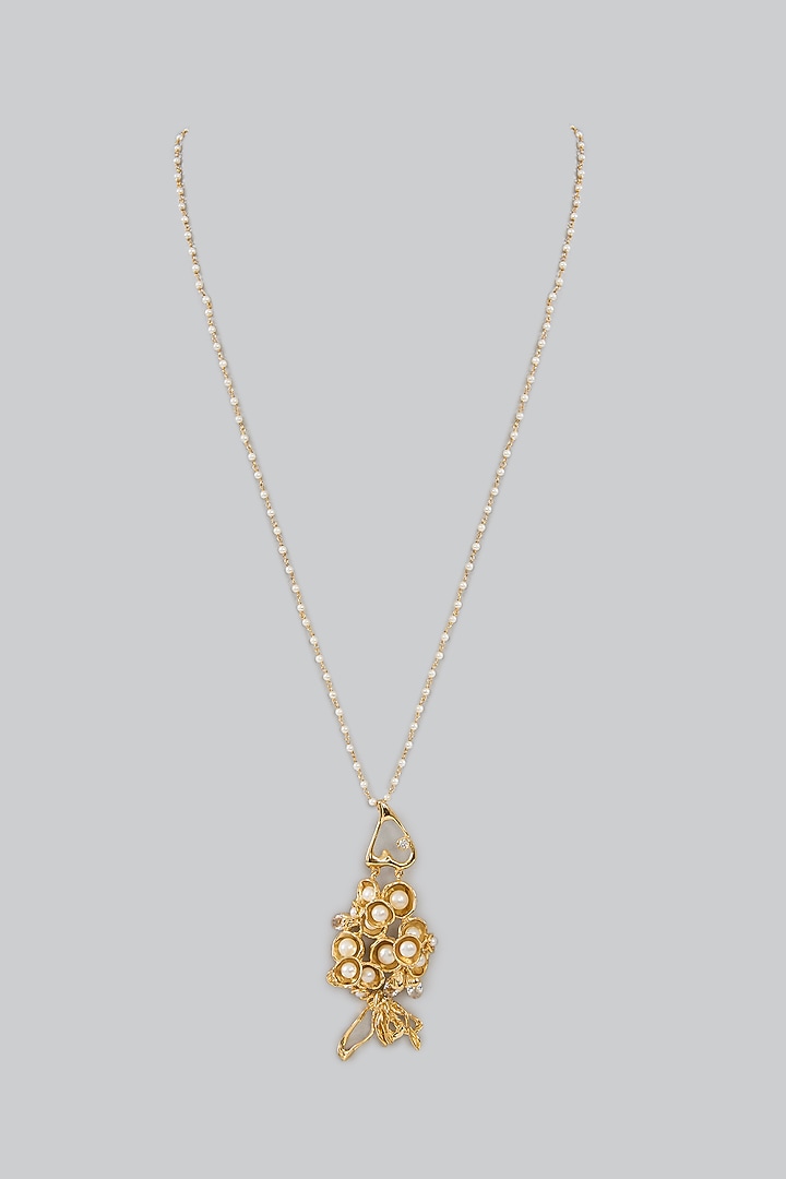 Gold Finish Brass Pendant Necklace by Studio Metallurgy at Pernia's Pop Up Shop
