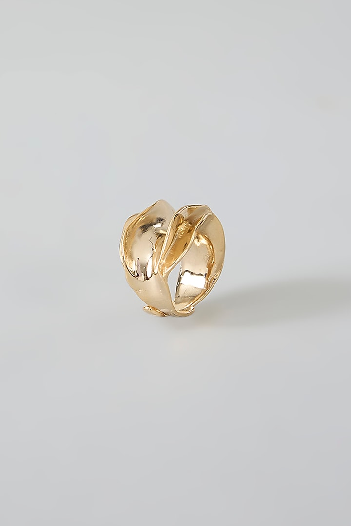 Gold Finish Brass Ring by Studio Metallurgy at Pernia's Pop Up Shop