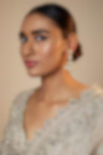 Gold Finish Kundan & Zircon Dangler Earrings by Studio6 Jewels at Pernia's Pop Up Shop