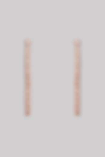 Rose Gold Finish Zircon Long Chain Earrings by Studio6 Jewels at Pernia's Pop Up Shop