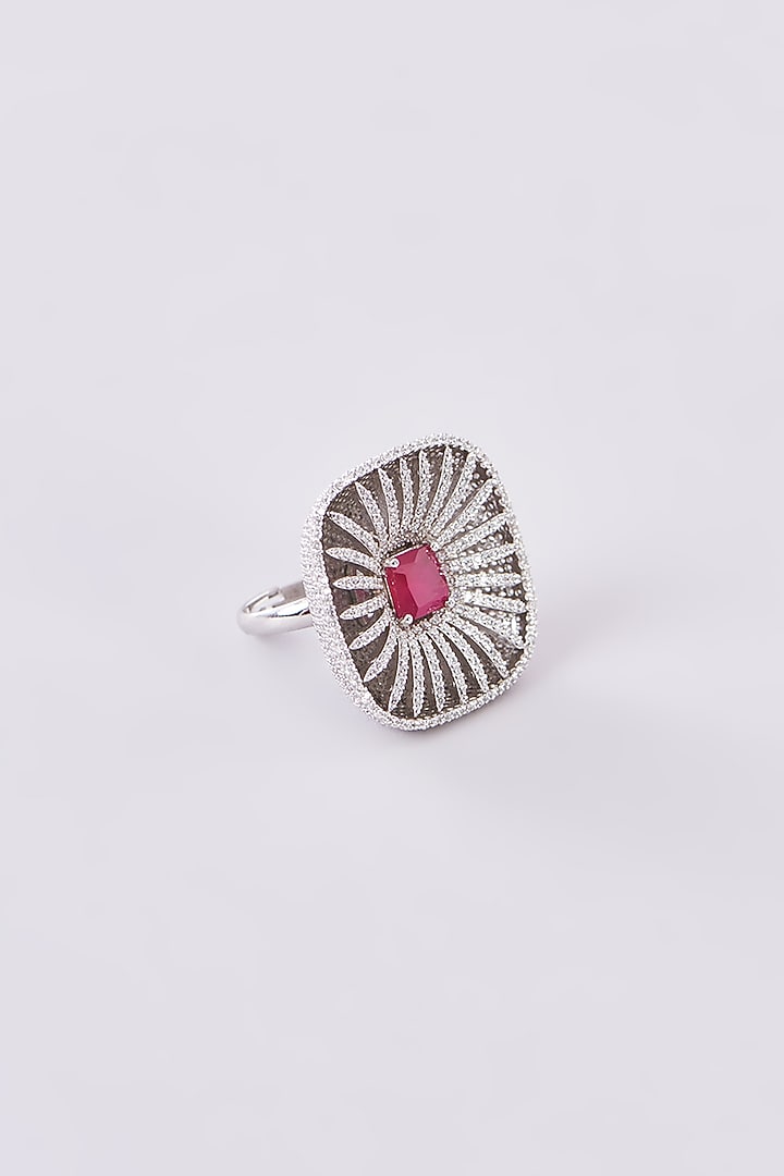 White Finish Zircon Ring by Studio6 Jewels at Pernia's Pop Up Shop