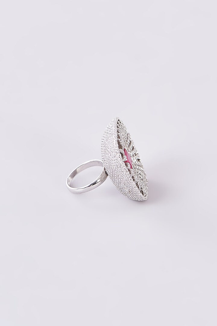 White Finish Zircon Ring by Studio6 Jewels at Pernia's Pop Up Shop