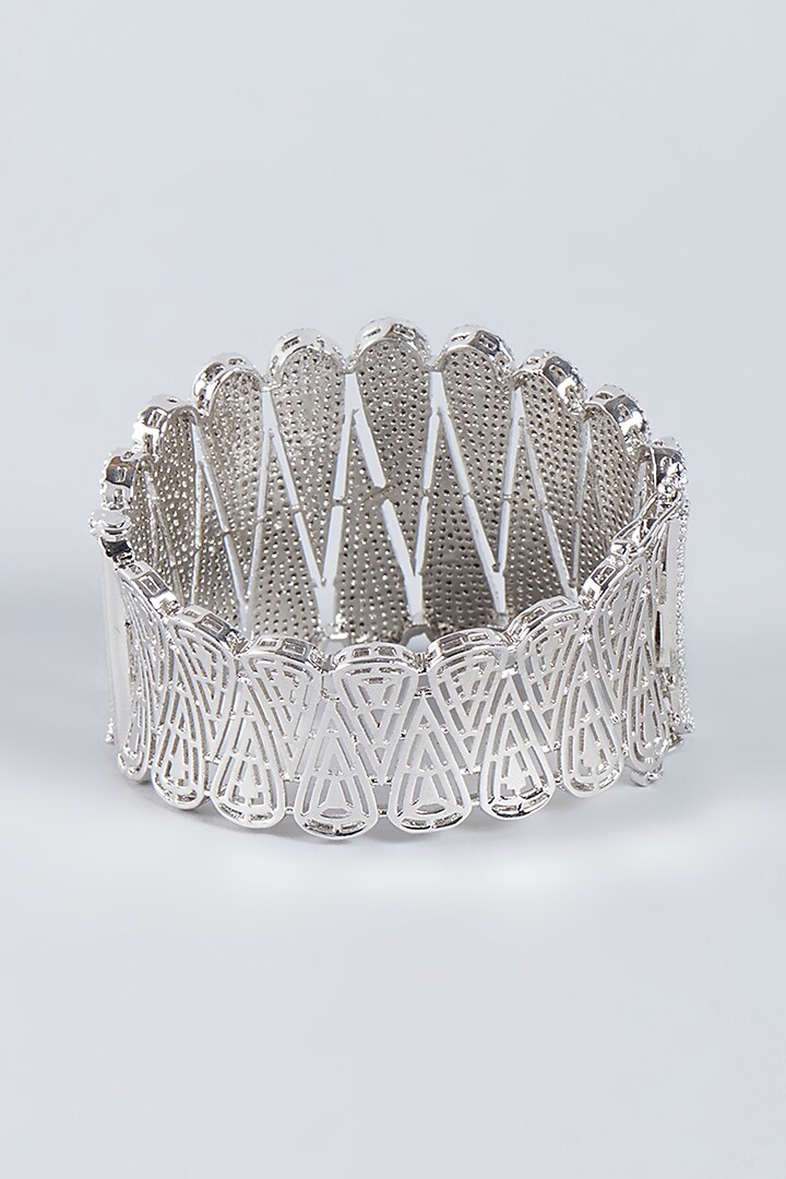 White Finish Zircons Bracelet by Studio6 Jewels at Pernia's Pop Up Shop