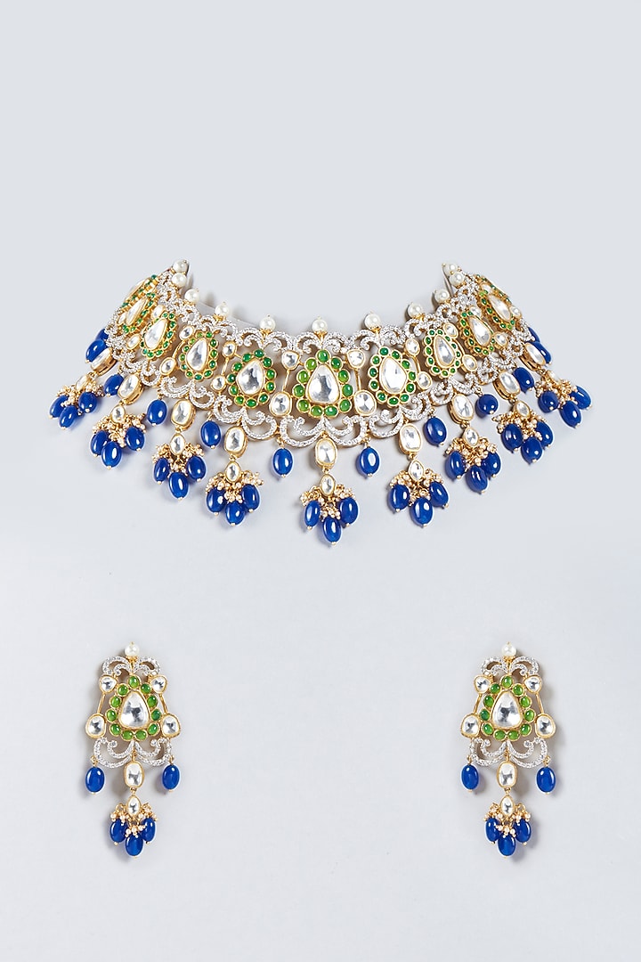 Gold Finish Pearl Necklace Set by Studio6 Jewels at Pernia's Pop Up Shop