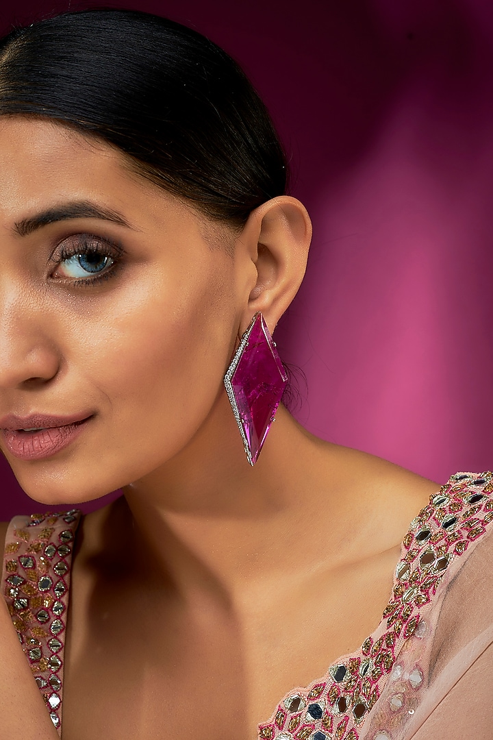 Red Ruby Synthetic Stone Stud Earrings by Studio6 Jewels at Pernia's Pop Up Shop