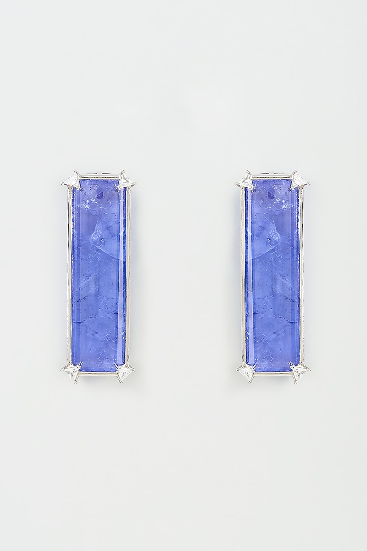 Blue Sapphire Synthetic Stone Stud Earrings by Studio6 Jewels at Pernia's Pop Up Shop