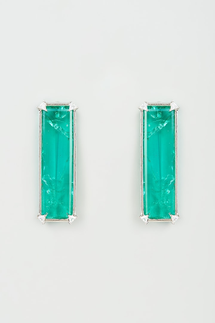 Green Emerald Stud Earrings by Studio6 Jewels at Pernia's Pop Up Shop