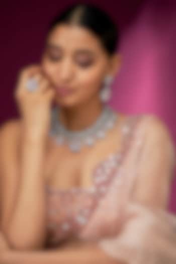 Pink & White Zircon Necklace Set by Studio6 Jewels at Pernia's Pop Up Shop