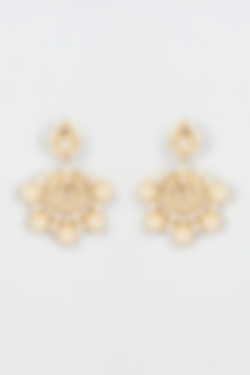Gold Finish Kundan Polki Dangler Earrings by Studio6 Jewels at Pernia's Pop Up Shop