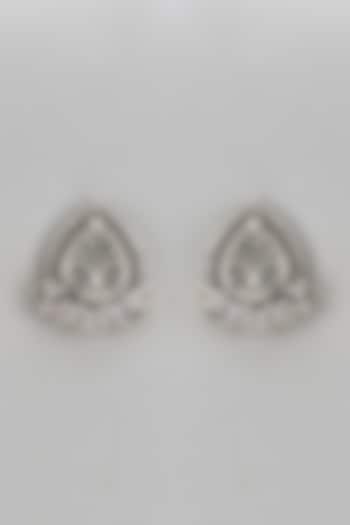 Black Rhodium Finish Beaded Oxidised Stud Earrings by Studio6 Jewels