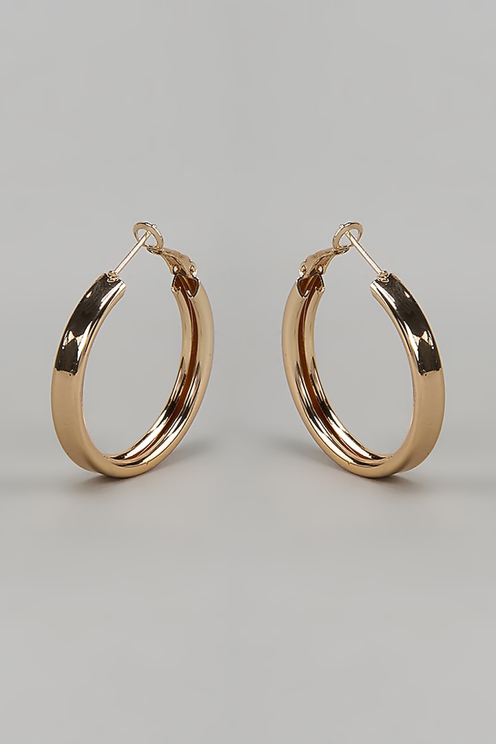 Gold Finish Hoop Earrings by Studio6 Jewels at Pernia's Pop Up Shop