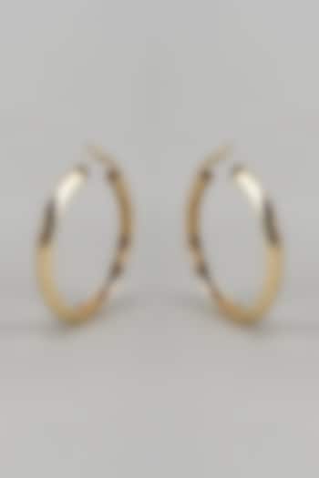 Gold Finish Hoop Earrings by Studio6 Jewels at Pernia's Pop Up Shop