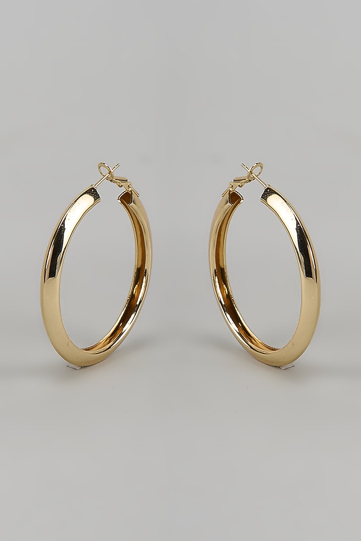 Gold Finish Hoop Earrings by Studio6 Jewels at Pernia's Pop Up Shop