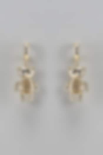 Gold Finish Bear Motif Dangler Earrings by Studio6 Jewels at Pernia's Pop Up Shop