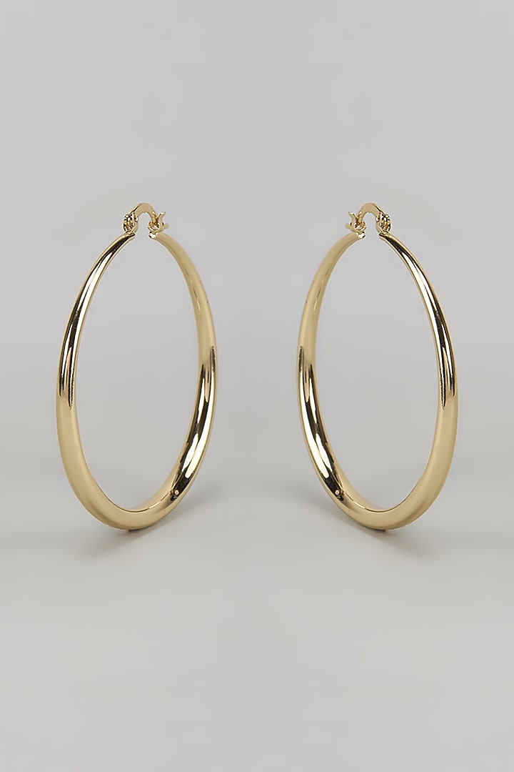 Gold Finish Bold Hoop Earrings by Studio6 Jewels at Pernia's Pop Up Shop
