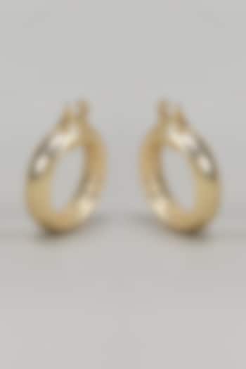 Gold Finish Gilded Textured Hoop Earrings by Studio6 Jewels at Pernia's Pop Up Shop