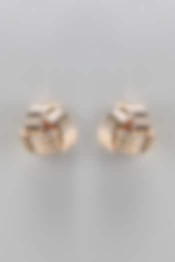 Gold Finish Twisted Knot Stud Earrings by Studio6 Jewels at Pernia's Pop Up Shop