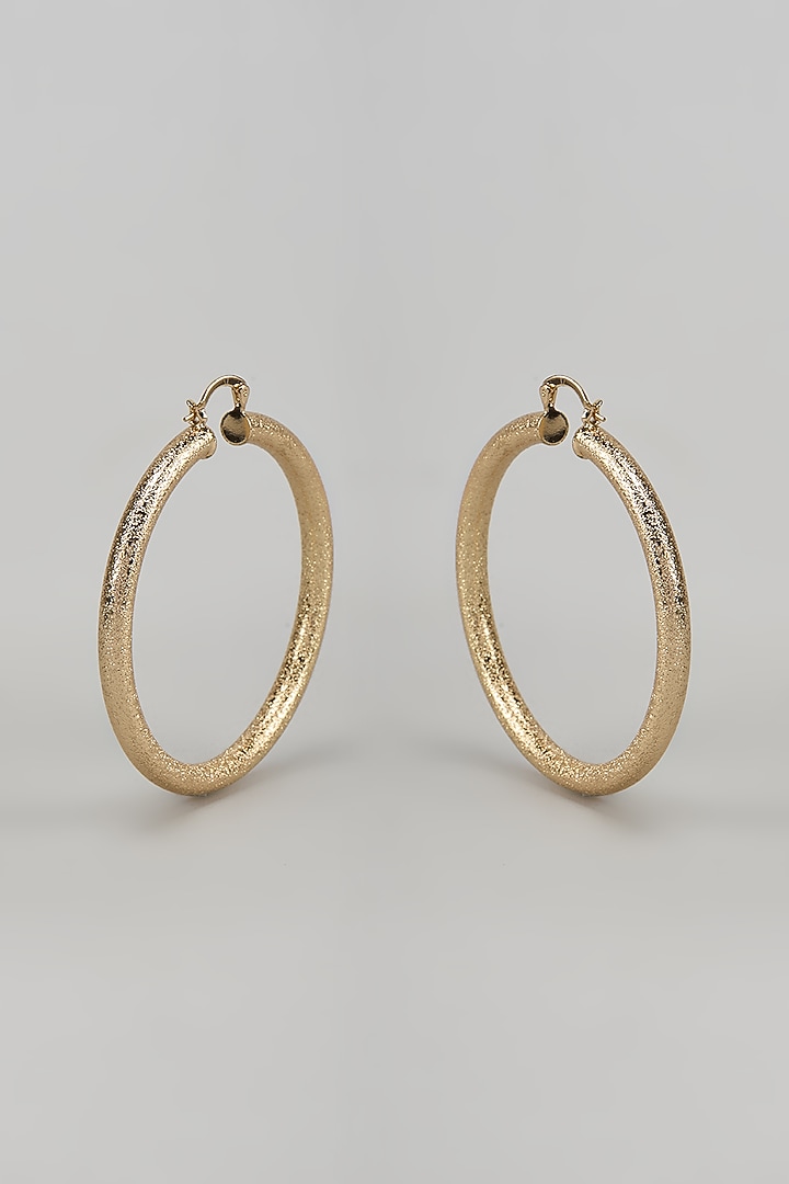 Gold Finish Textured Gilded Bold Hoop Earrings by Studio6 Jewels at Pernia's Pop Up Shop
