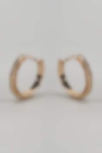Rose Gold Finish Textured Hoop Earrings by Studio6 Jewels at Pernia's Pop Up Shop