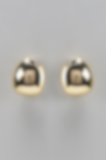 Gold Finish Droplet Stud Earrings by Studio6 Jewels at Pernia's Pop Up Shop