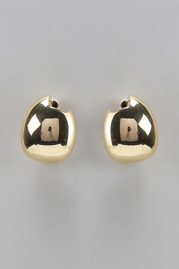 Gold Finish Droplet Stud Earrings by Studio6 Jewels at Pernia's Pop Up Shop