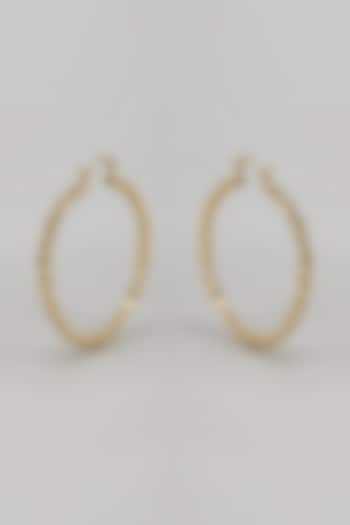Gold Finish Cracking Metal Ball Hoop Earrings by Studio6 Jewels at Pernia's Pop Up Shop