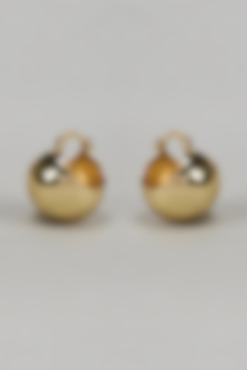Gold Finish Globe Stud Earrings by Studio6 Jewels at Pernia's Pop Up Shop