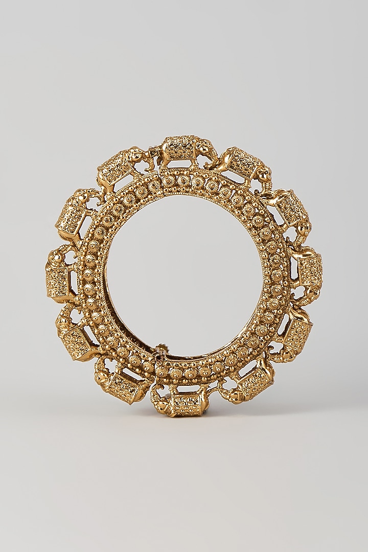 Two-Tone Finish Kundan Polki Openable Bracelet by Studio6 Jewels at Pernia's Pop Up Shop