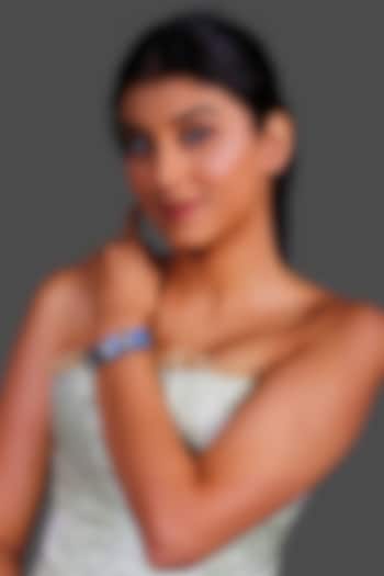 White Finish Blue Labradorite Chunky Bracelet by Studio6 Jewels at Pernia's Pop Up Shop