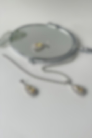 White Finish Zircon & Yellow Stone Necklace Set by Studio6 Jewels at Pernia's Pop Up Shop