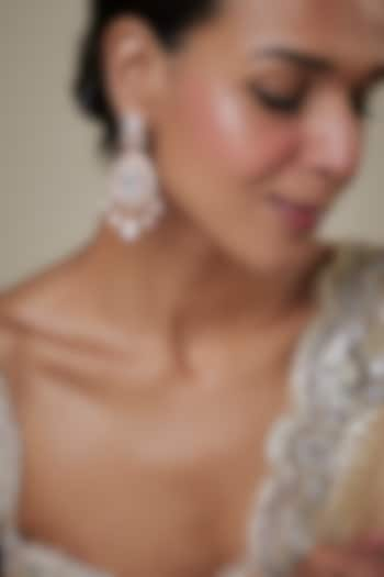 Gold Finish Kundan Polki Dangler Earrings by Studio6 Jewels at Pernia's Pop Up Shop