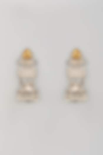 Oxidised White Finish Pearl Jhumka Earrings by Studio6 Jewels at Pernia's Pop Up Shop