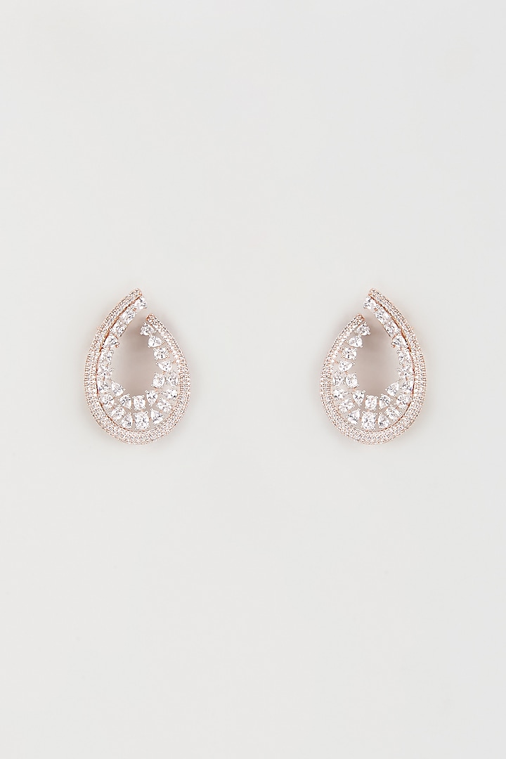 Rose Gold Finish Zircon Wrap Earrings by Studio6 Jewels at Pernia's Pop Up Shop