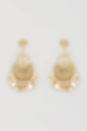 Gold Finish Pearl Chandbali Earrings by Studio6 Jewels at Pernia's Pop Up Shop