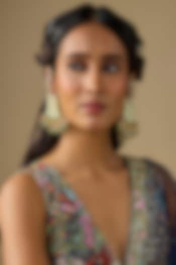 Gold Finish Kundan Polki & Pearl Dangler Earrings by Studio6 Jewels at Pernia's Pop Up Shop