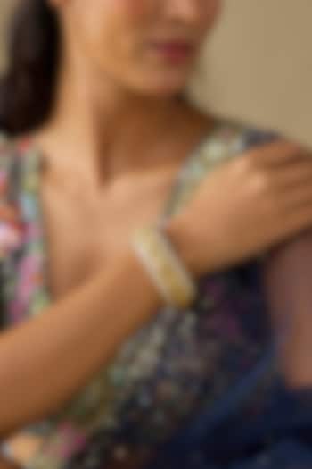 Gold Finish Kundan Polki Openable Bangle by Studio6 Jewels at Pernia's Pop Up Shop